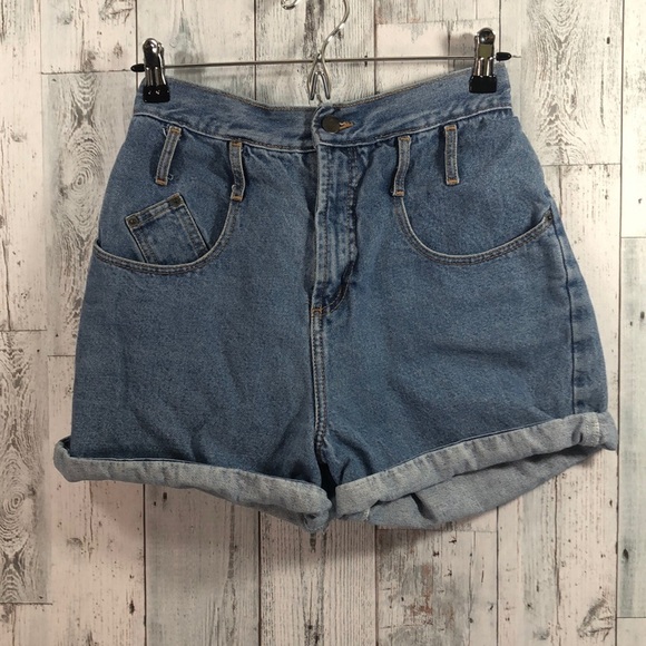 Vintage No Problem High Waisted Denim Shorts - Picture 1 of 9